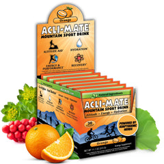 Acli-Mate mountain sport drink orange packet for high-altitude hydration and performance