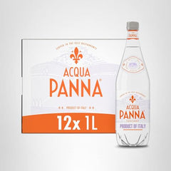 Acqua Panna on a refined dining table setup.