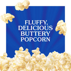 Snack time in the kitchen with ACT II butter popcorn on the counter.