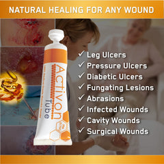 ActivOn sterilized filtered wound gel supports gentle debridement and cleansing