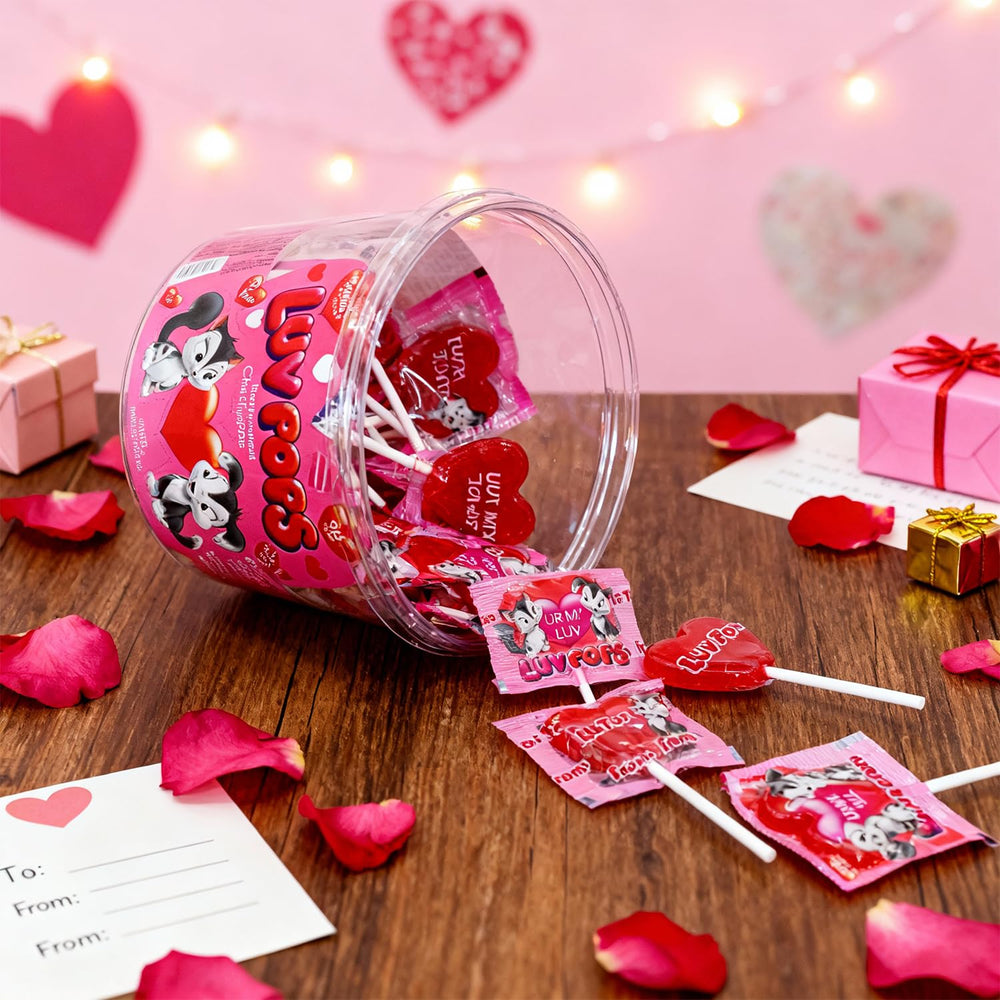 Adams & Brooks Luv Pops individually wrapped, ensuring freshness for sharing.