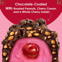 Adams and Brooks Big Cherry Bars chopped peanuts on top, crunch