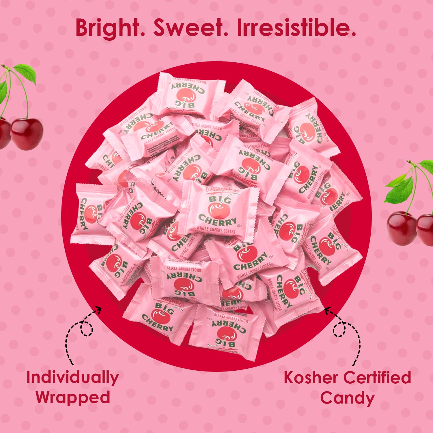 Adams and Brooks packaging highlights kosher-certified chocolate cherry candy