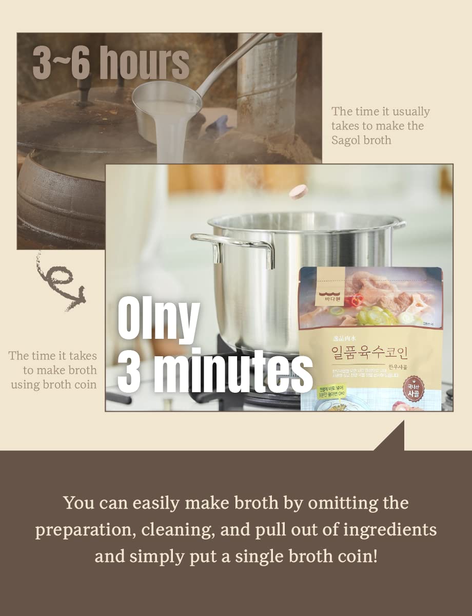 Protective double-deposition packaging shielding Sagol broth from light