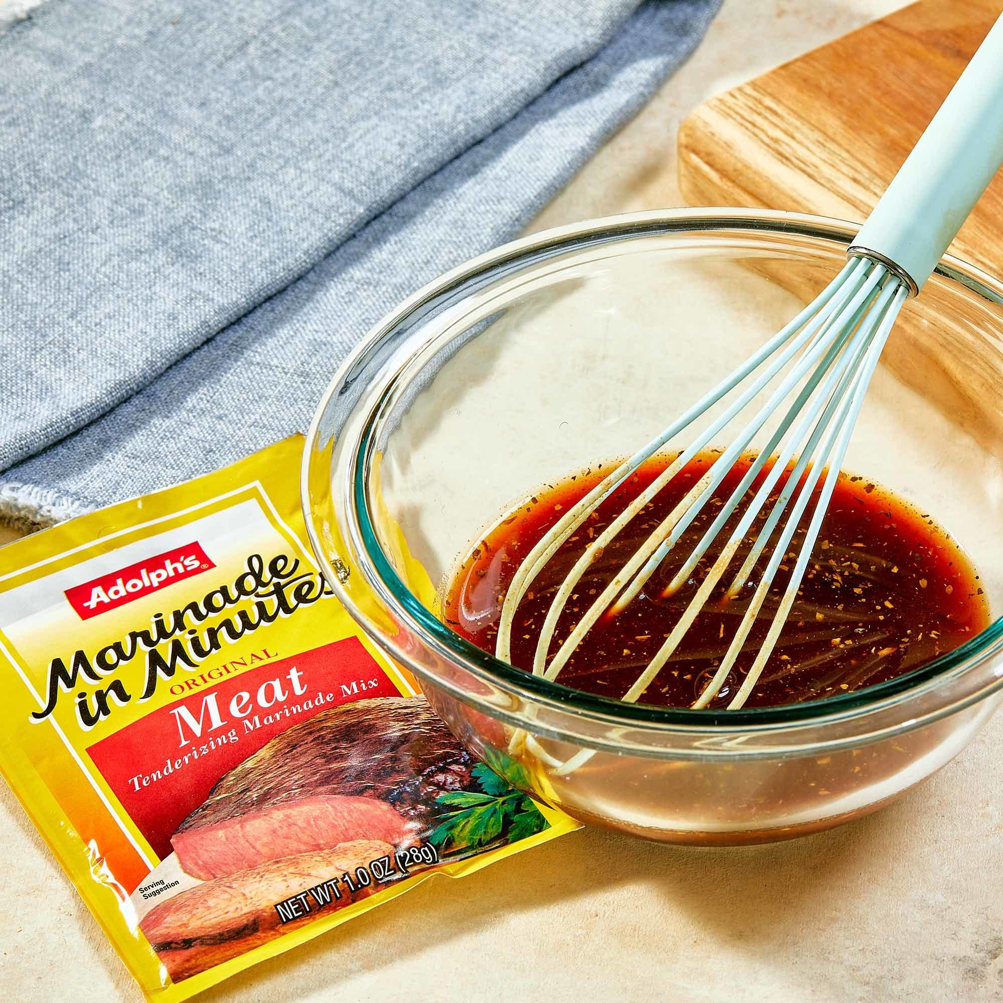 Pork chops with Adolph's Marinade In Minutes for savory prep