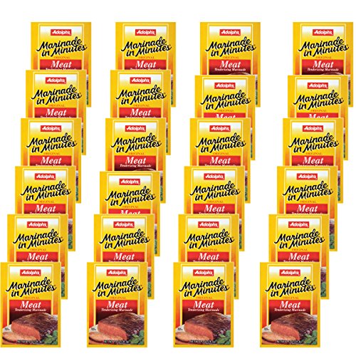 Ready dinner plate featuring tenderized meat via Adolph's Marinade In Minutes