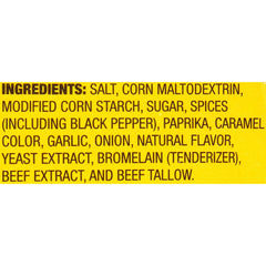 Adolph's Marinade in Minutes Original packet label highlights paprika, onion, garlic.