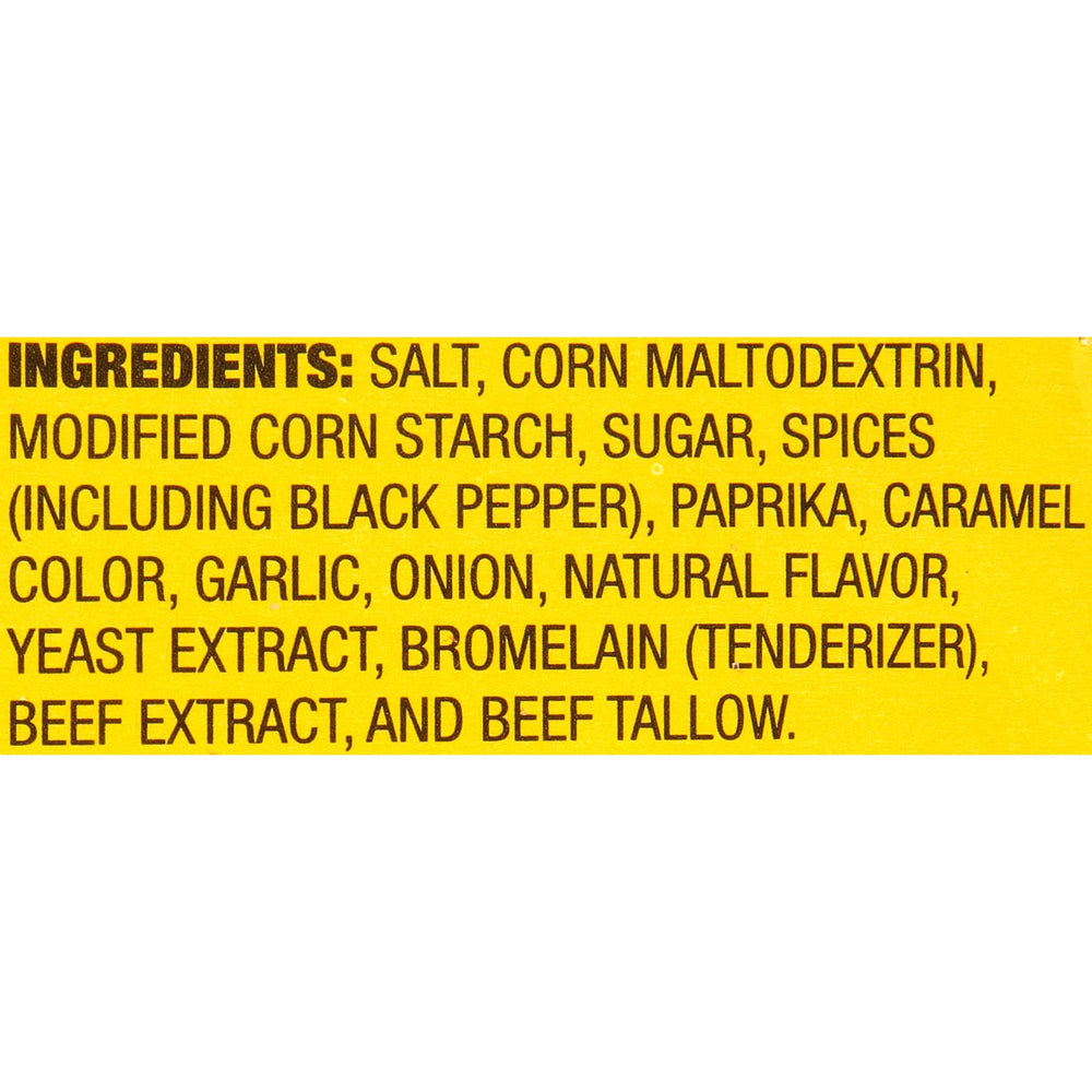 Adolph's Original spice blend label close-up communicates gourmet flavor potential.