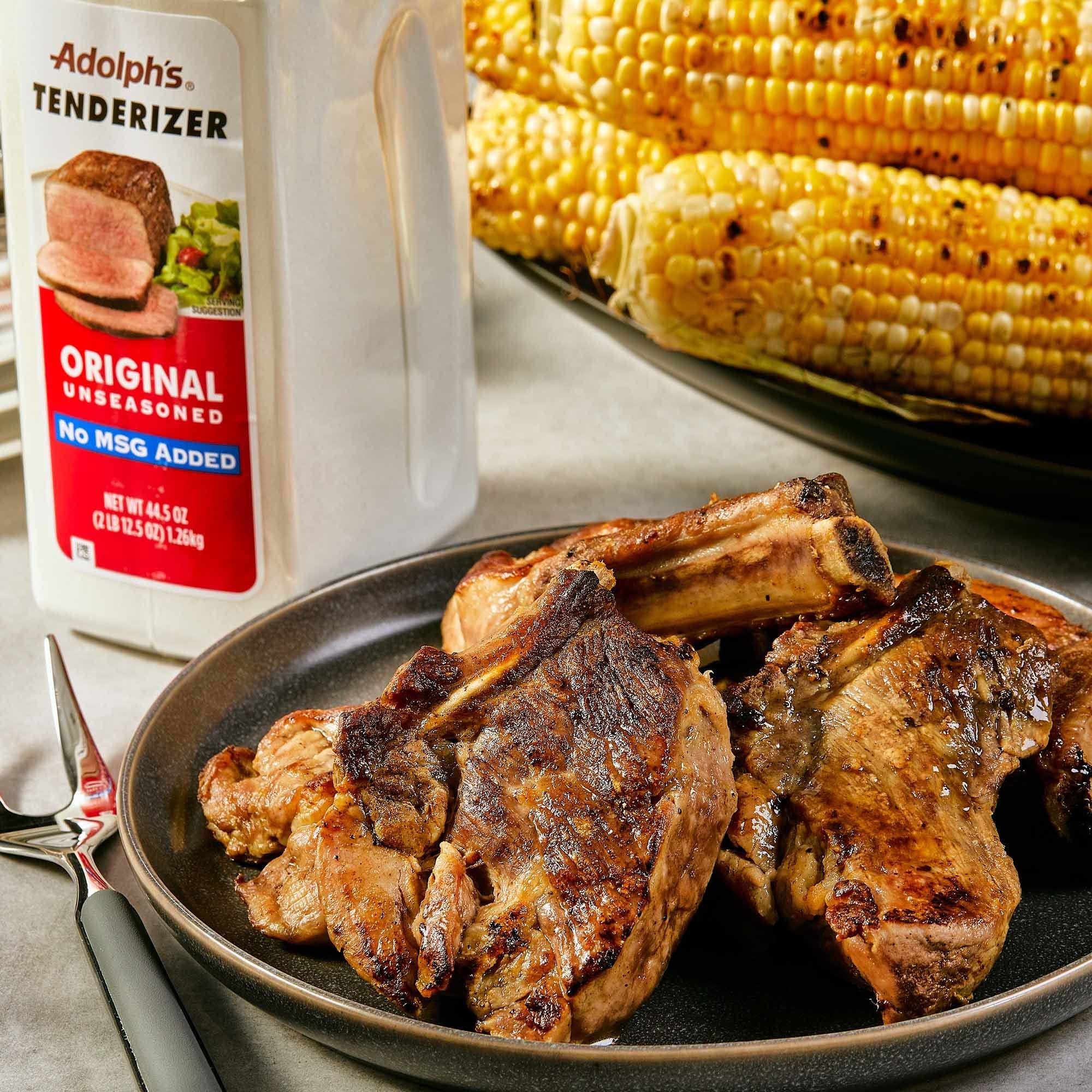 Poultry surface treated with Adolph's Unseasoned Tenderizer to improve tenderness