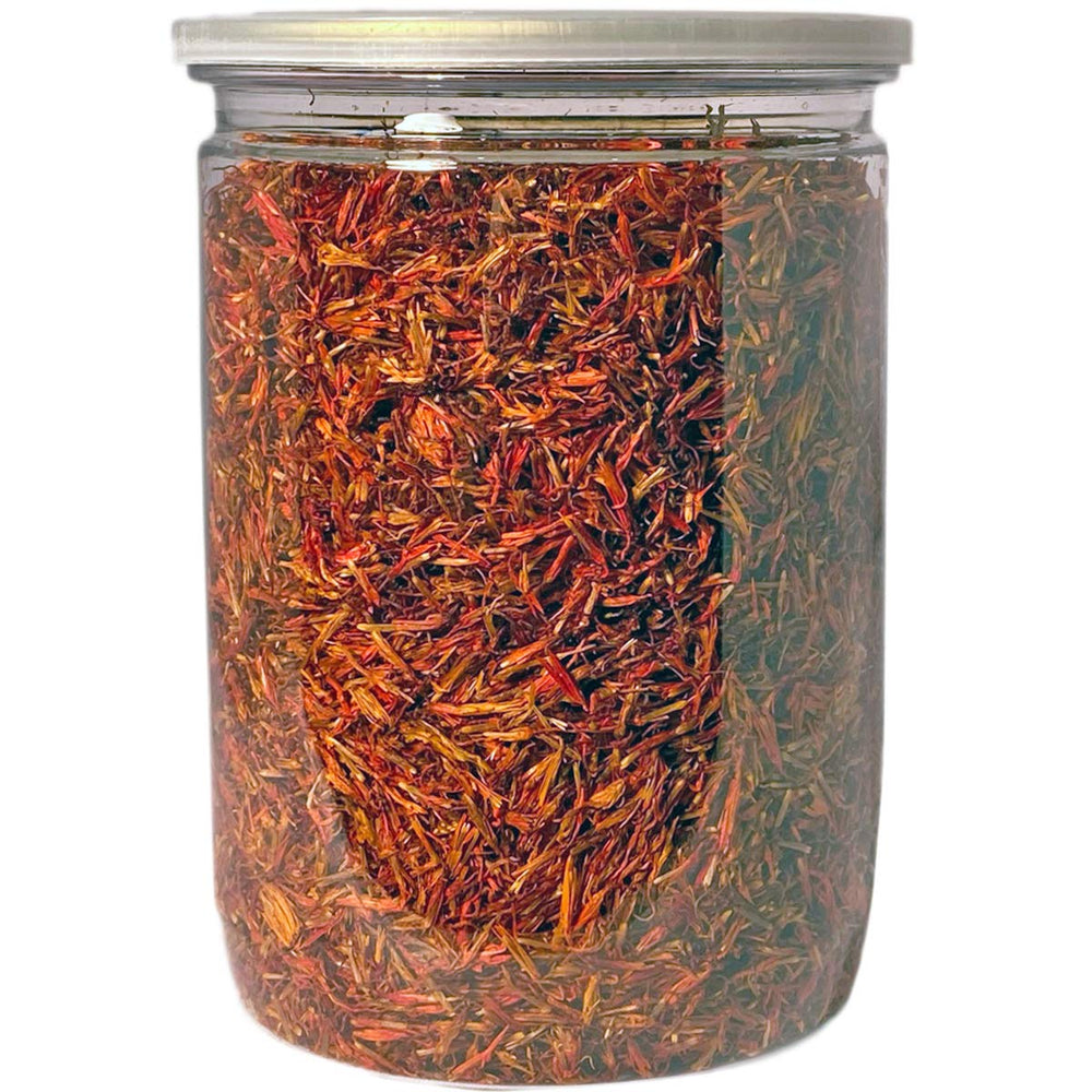 Adonis dried safflower petals on display, ready to elevate dishes.