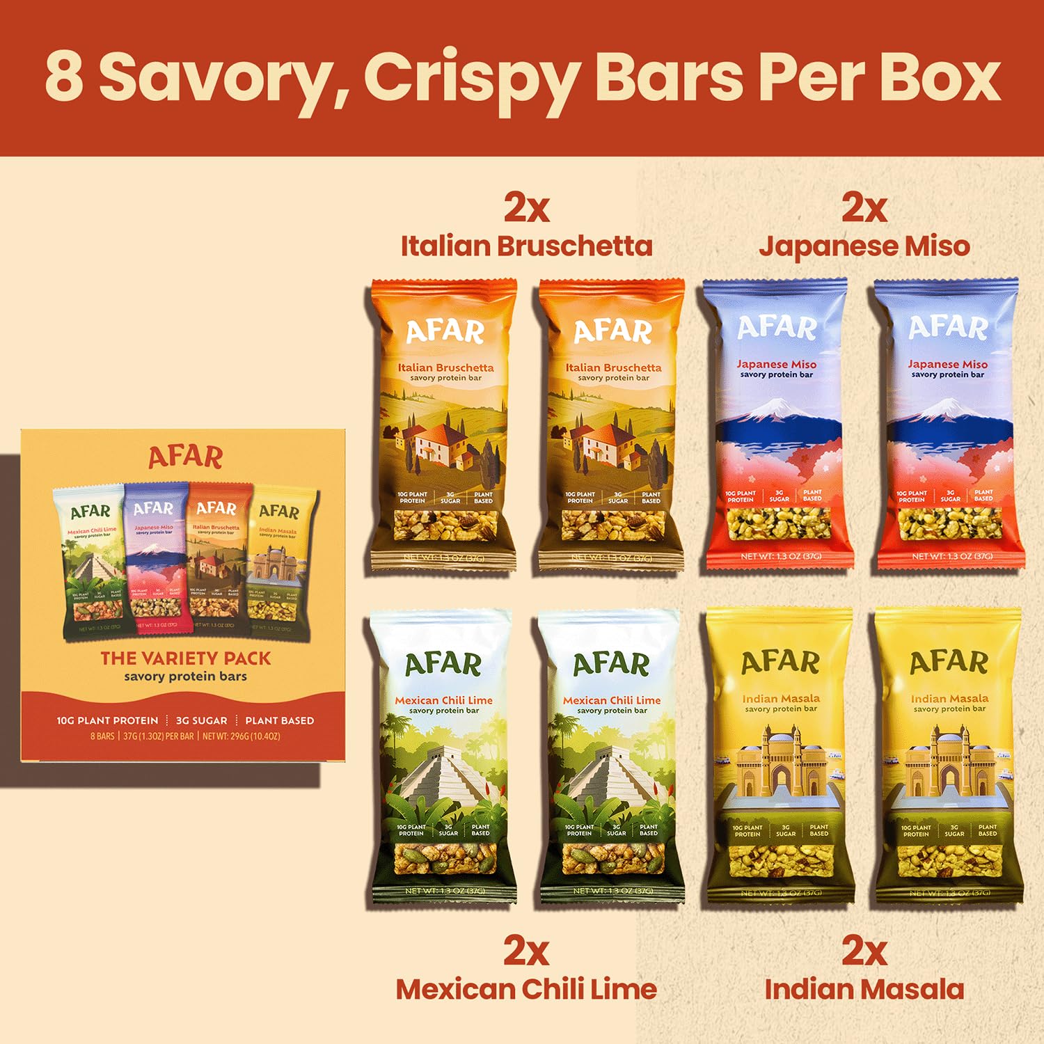 Afar Savory Bar on-the-go wrapper ideal travel snack