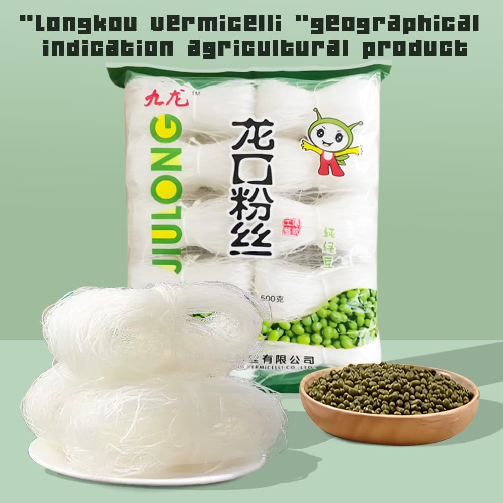 AFCIILAU Longkou vermicelli with organic green beans highlights protein and fiber