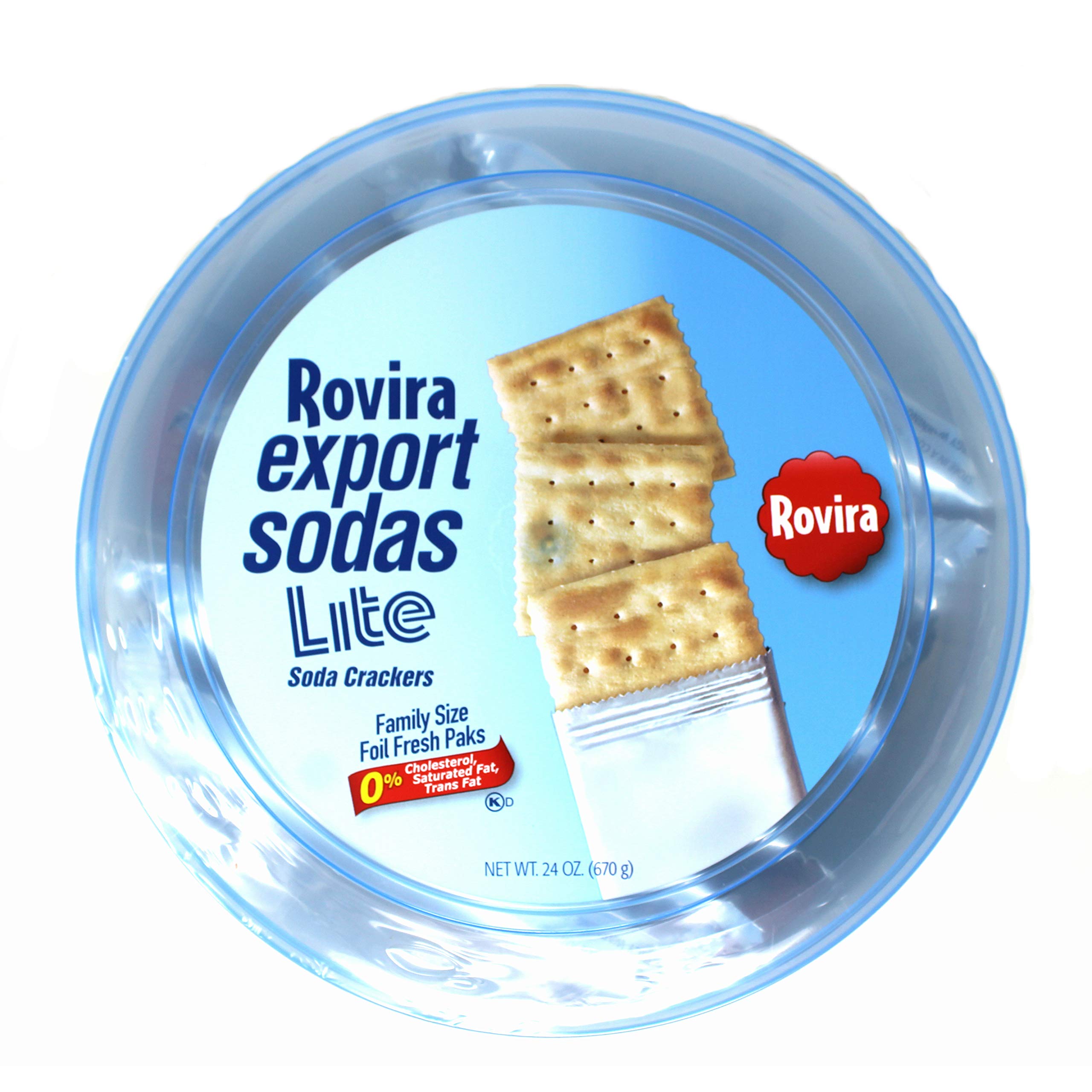 Affinity Foods Rovira Lite Soda Crackers bucket packaging emphasizing freshness and shareable snacking.