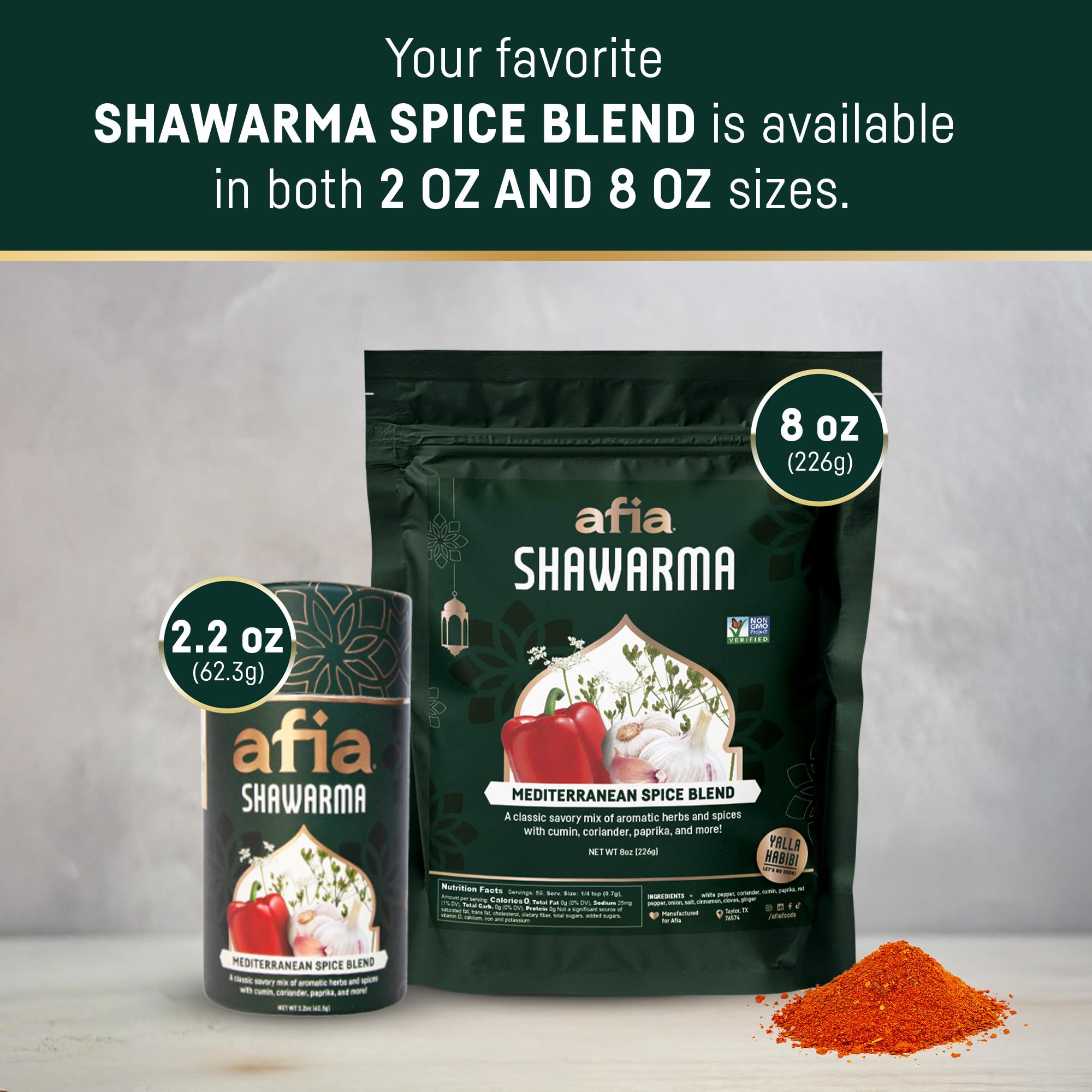 Afia Shawarma flatbread with seasoning adds aroma to bite-sized snacks.