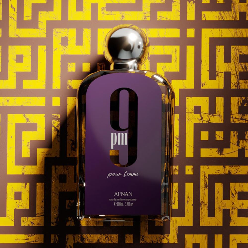 Afnan 9 PM Pour Femme amber warmth detail for lasting sophistication