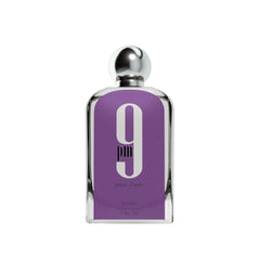Afnan 9 PM Pour Femme bottle front view showing sleek design for everyday elegance