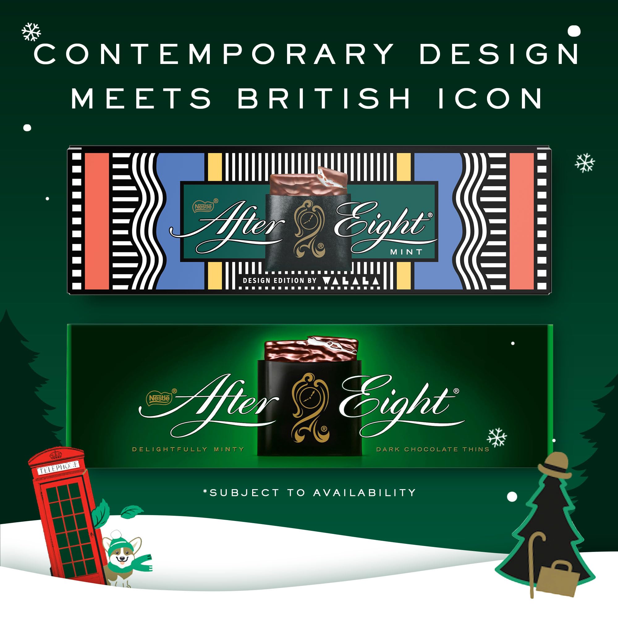 After Eight mint chocolate thins in hand, suggesting portion control and quick tasting.