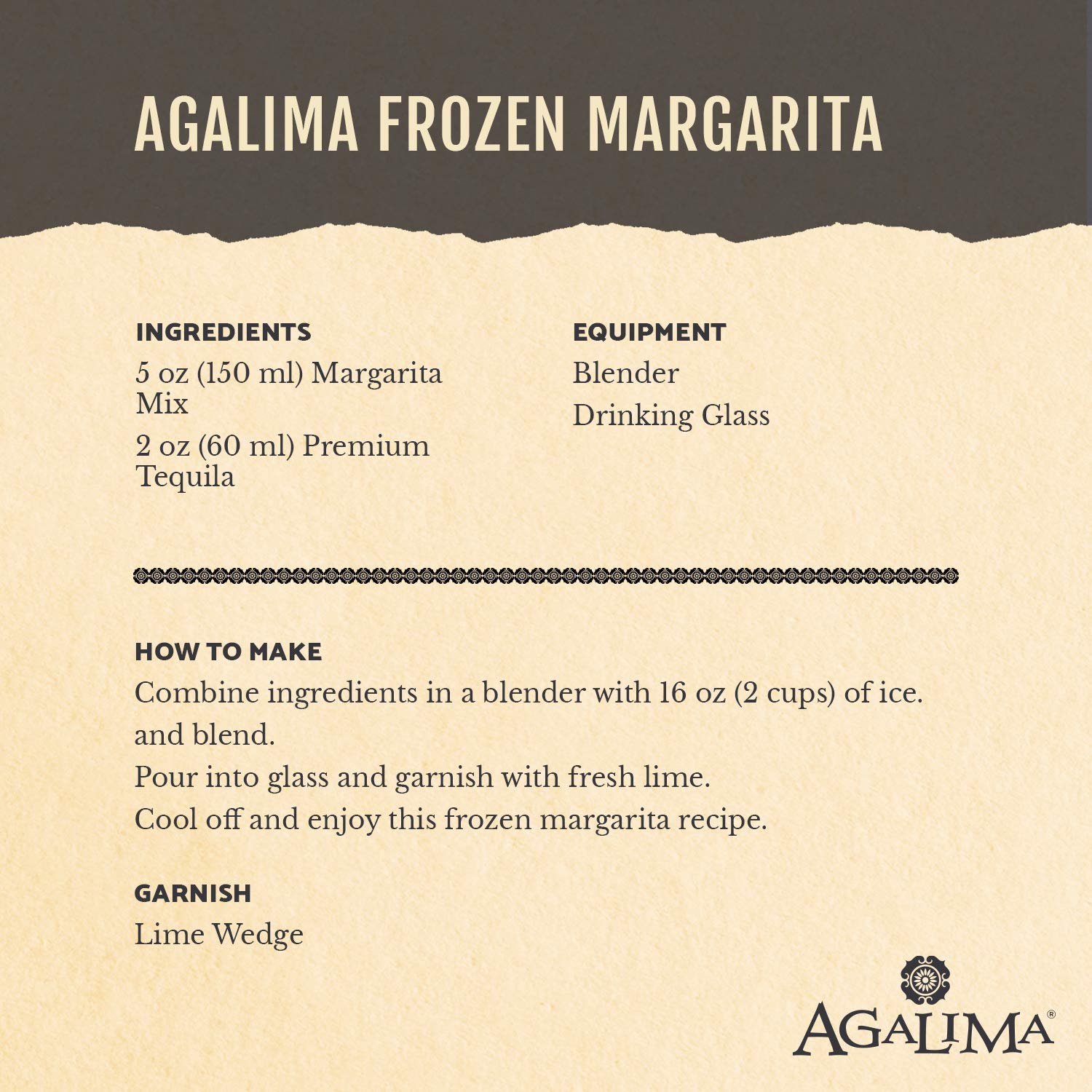 Agalima packaging in glass bottle emphasizes premium, sustainable entertaining.
