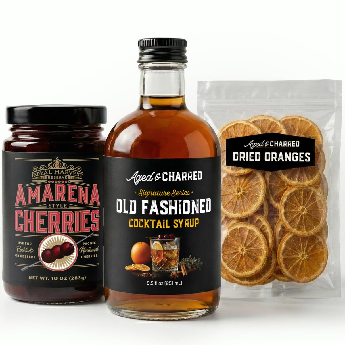 Aged & Charred Amarena cherries add depth for a bar-ready Old Fashioned