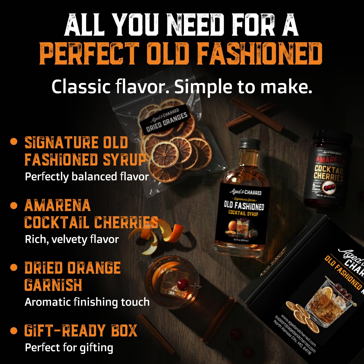 Old Fashioned syrup bottle delivers smooth, ready-to-mix sweetness