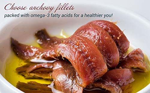 Meaty texture of Agostino Recca anchovies in oil