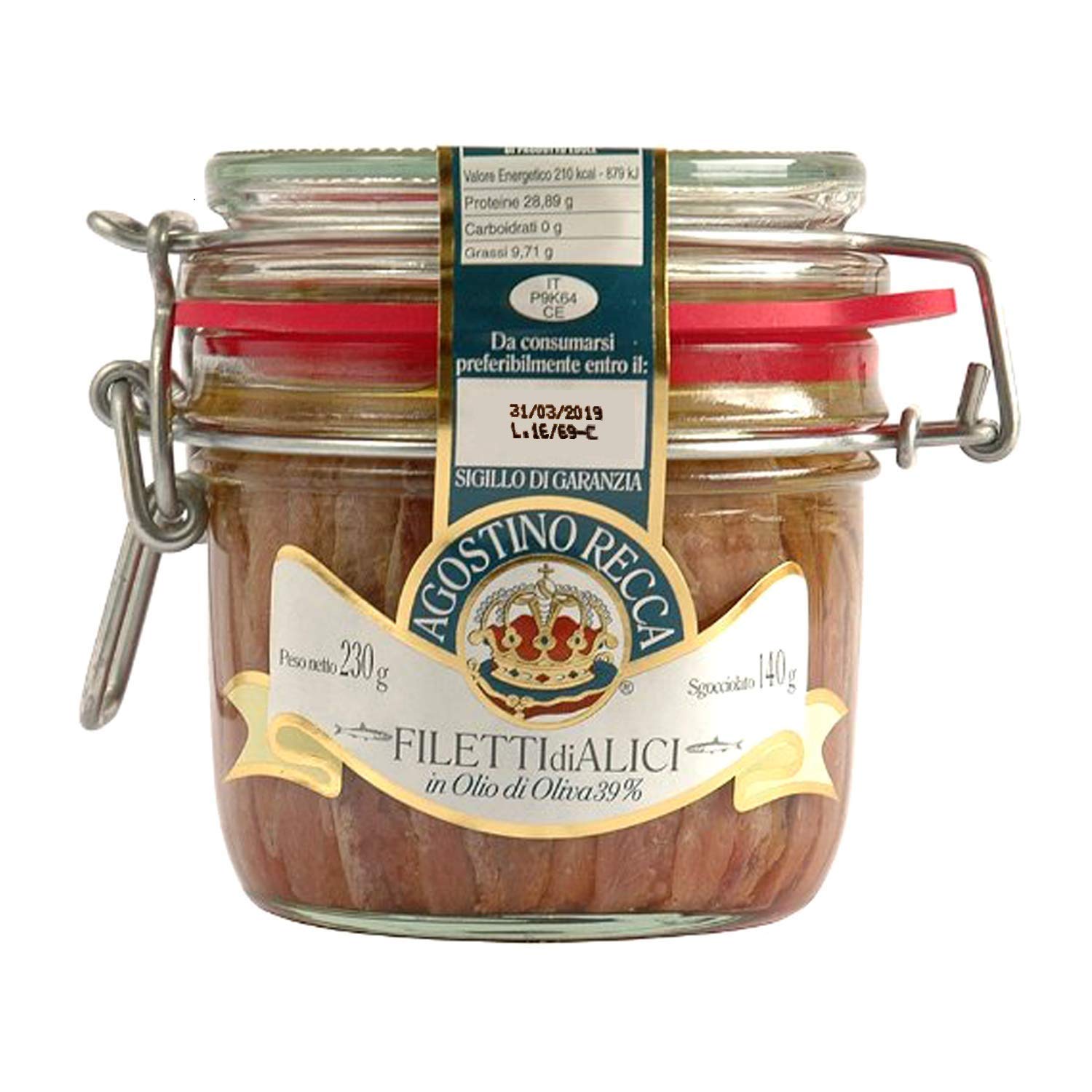 Agostino Recca anchovies in olive oil jar for easy pantry storage and flavor