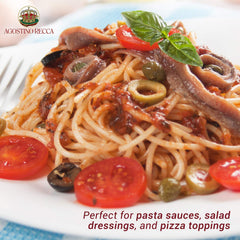 Anchovies atop a pizza, Agostino Recca enhancing taste