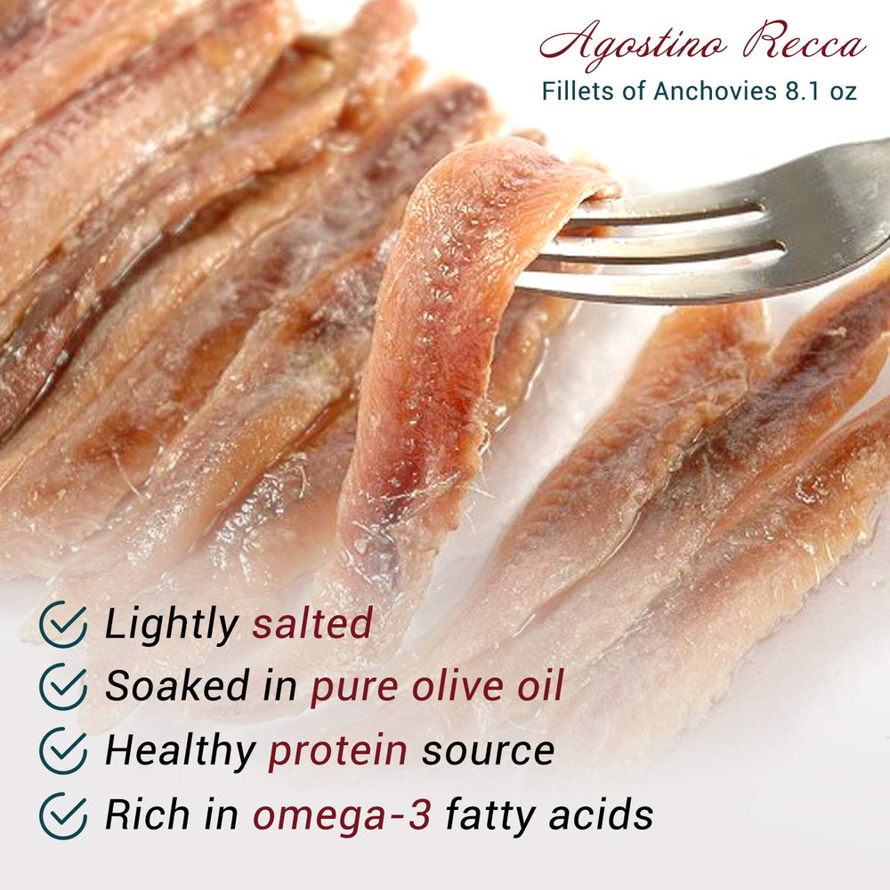 Salad dressing with Agostino Recca anchovies for brightness
