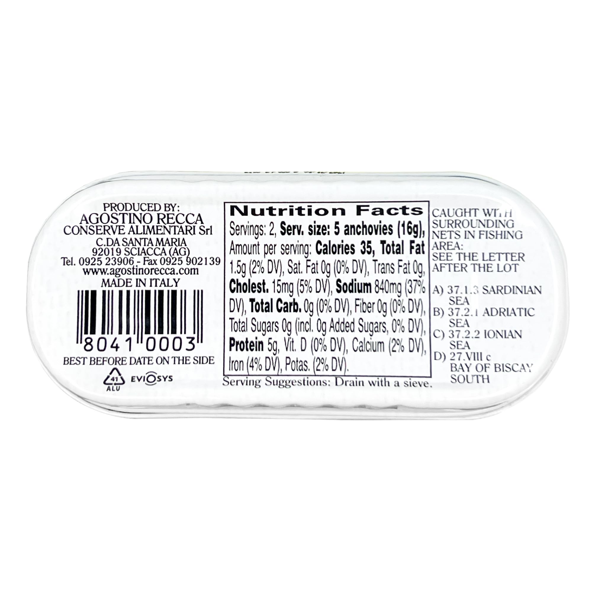 Agostino Recca pack of 3 anchovy tins ready for effortless pantry use.