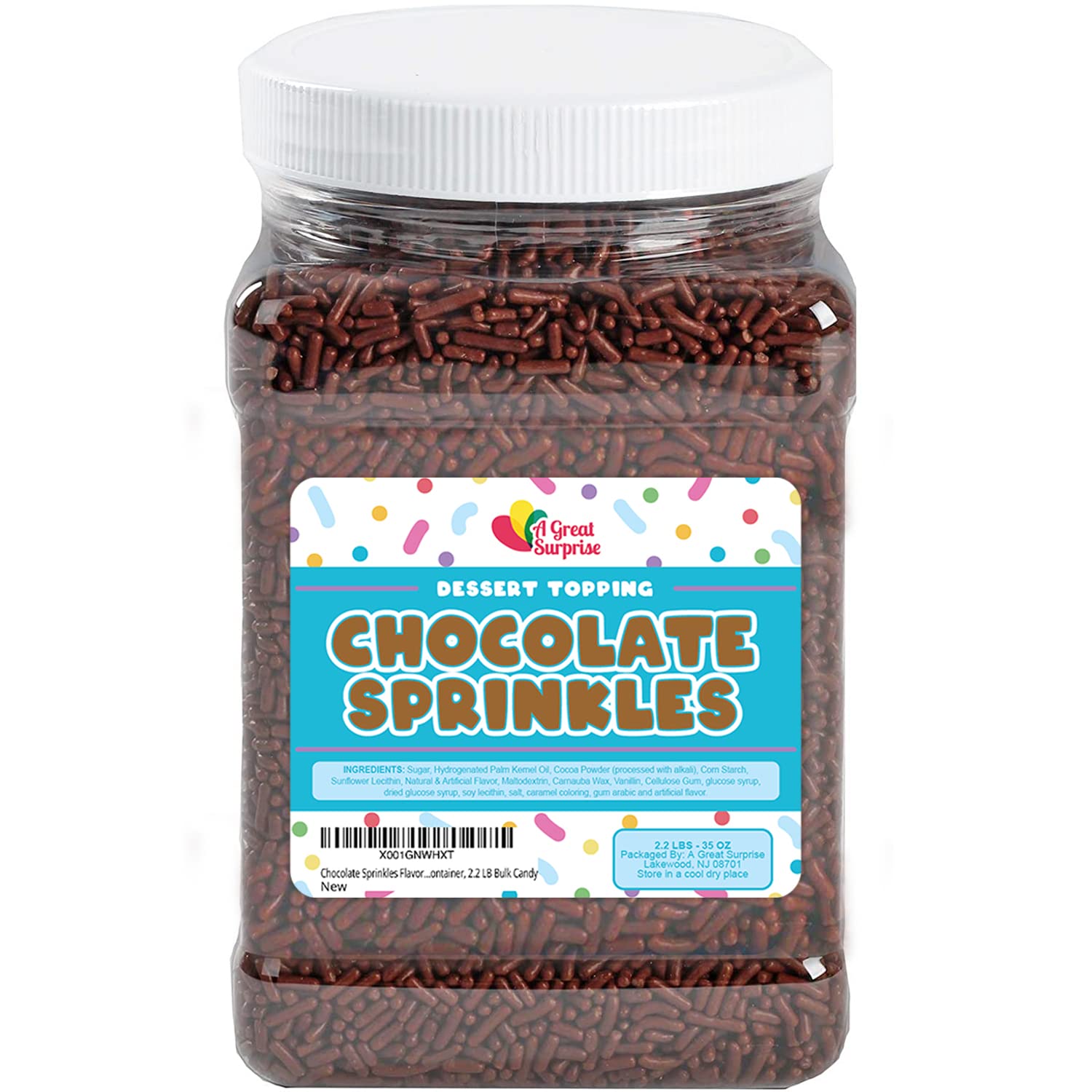A Great Surprise sundae-topping sprinkles on icy scoops and plates.
