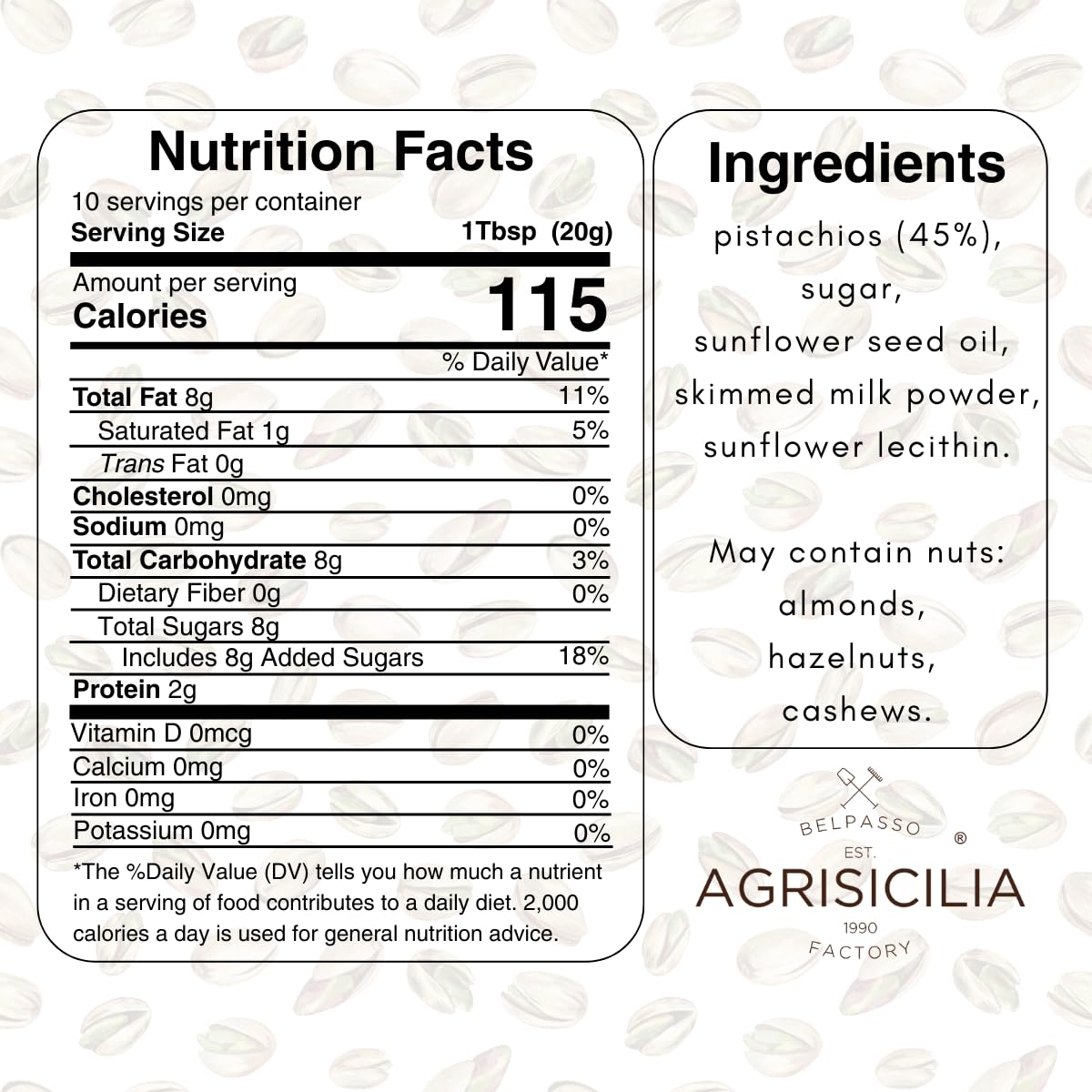 Close-up of Agrisicilia Pistachio Cream texture, silky spread for desserts.