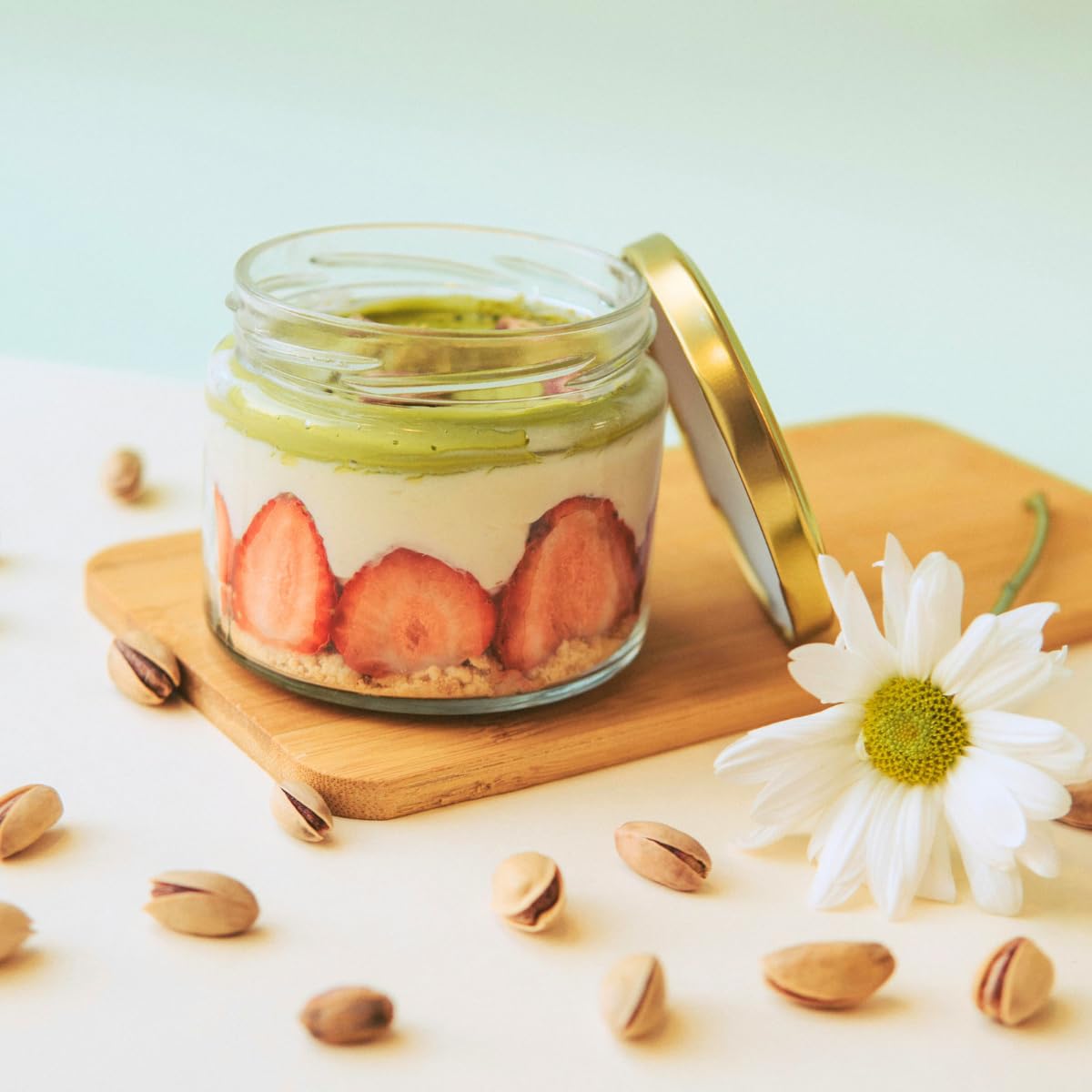 Sicilian pistachios in Agrisicilia spread provide premium nut flavor.