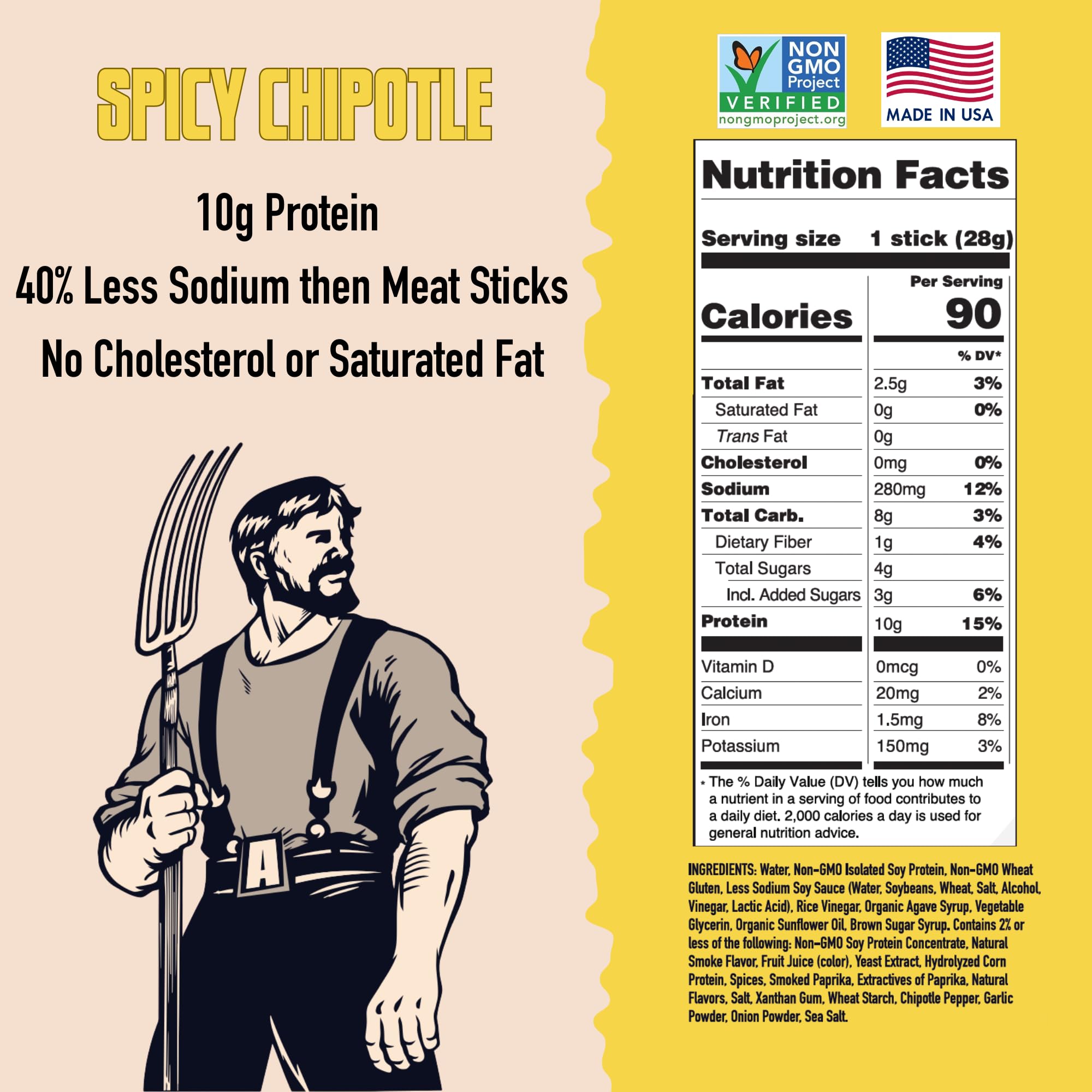 AGRO Power Vegan Jerky Stick chipotle pack laid out for quick snack planning.