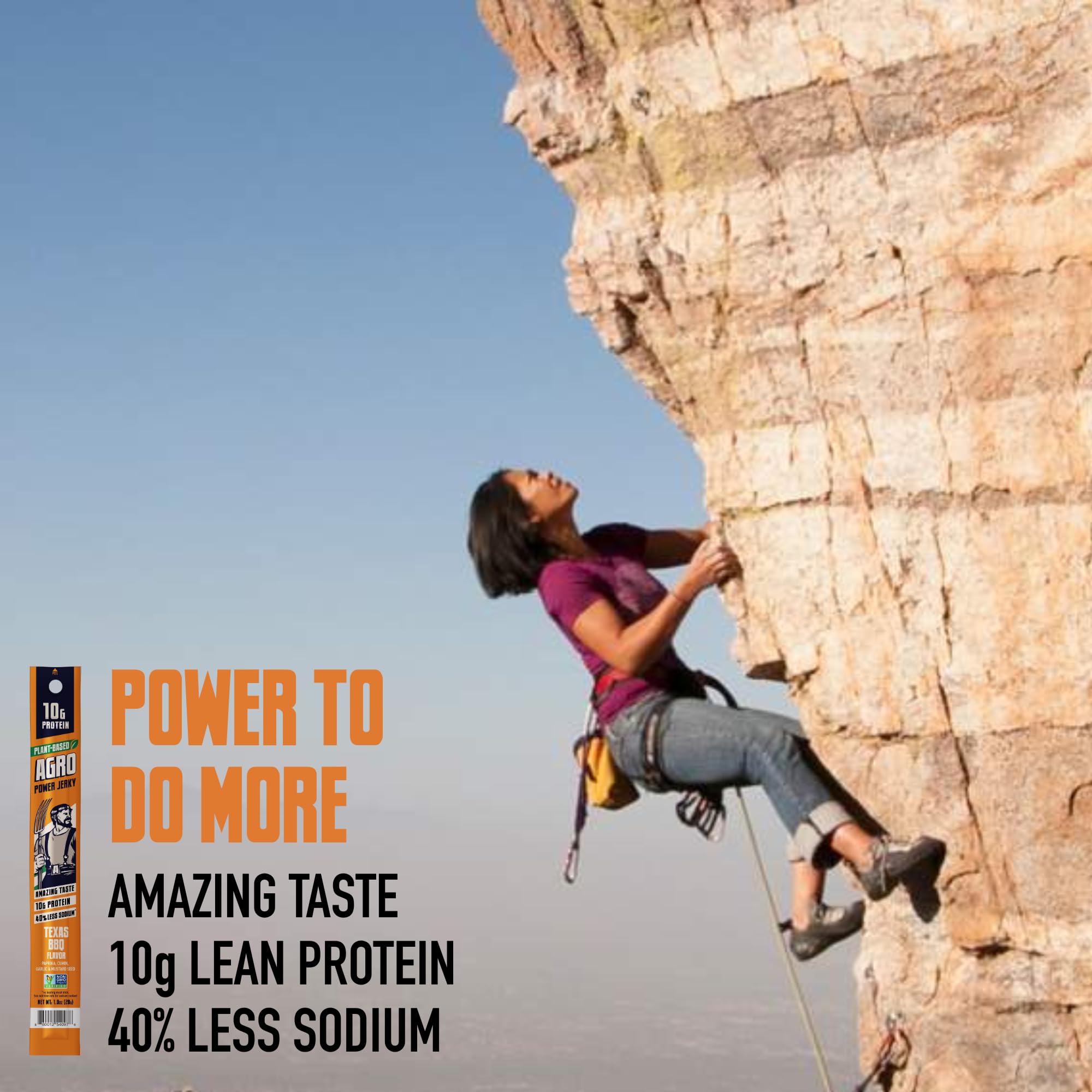 AGRO Power vegan jerky stick placed in a lunchbox for a protein boost