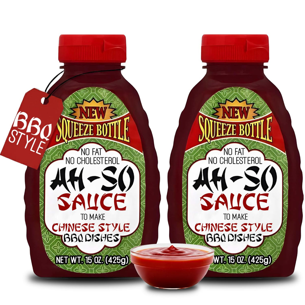 Ah So Red Rib sauce bottle pour for glaze and marinade on meats