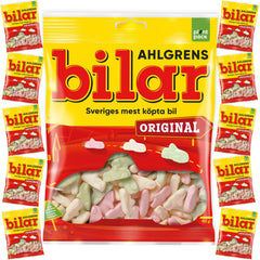 Ahlgrens Bilar Original fruity chewy marshmallow cars, a colorful snack ideal for sharing
