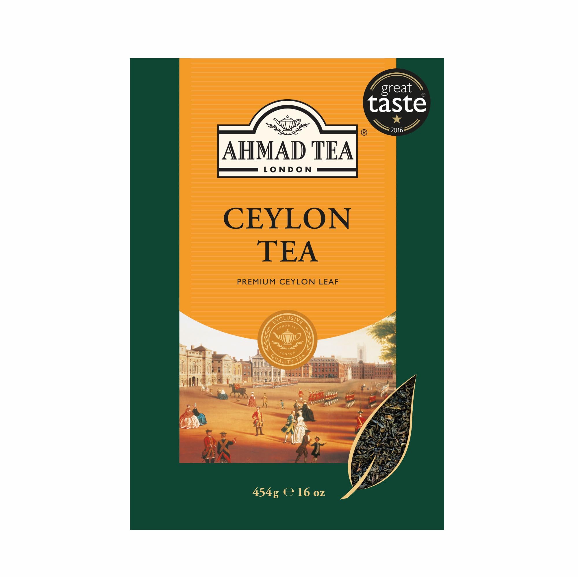 Ahmad Tea Black Tea Ceylon loose-leaf in 454g pack ready to brew.