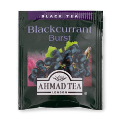 Real blackberry pieces and blackcurrant flavoring in Ahmad Tea Blackcurrant Burst.