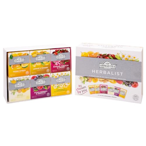 Ahmad Tea Camomile Lemongrass soothing herbal infusion for unwinding evenings.