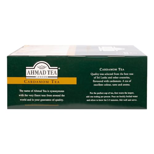 Ahmad Tea Cardamom cup with steam, ideal for a caffeine lift