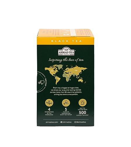 Ahmad Tea Ceylon-origin blend delivers crisp liquor with bright fruit notes.