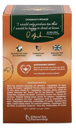 Ahmad Tea Cinnamon Haze cinnamon pieces add natural spice and aroma.