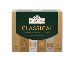 Ahmad Tea Classic Selection box shown, ideal as a refined gift for tea lovers.