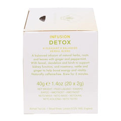 Ahmad Tea Detox tea bag with dandelion for gentle, earthy aroma.
