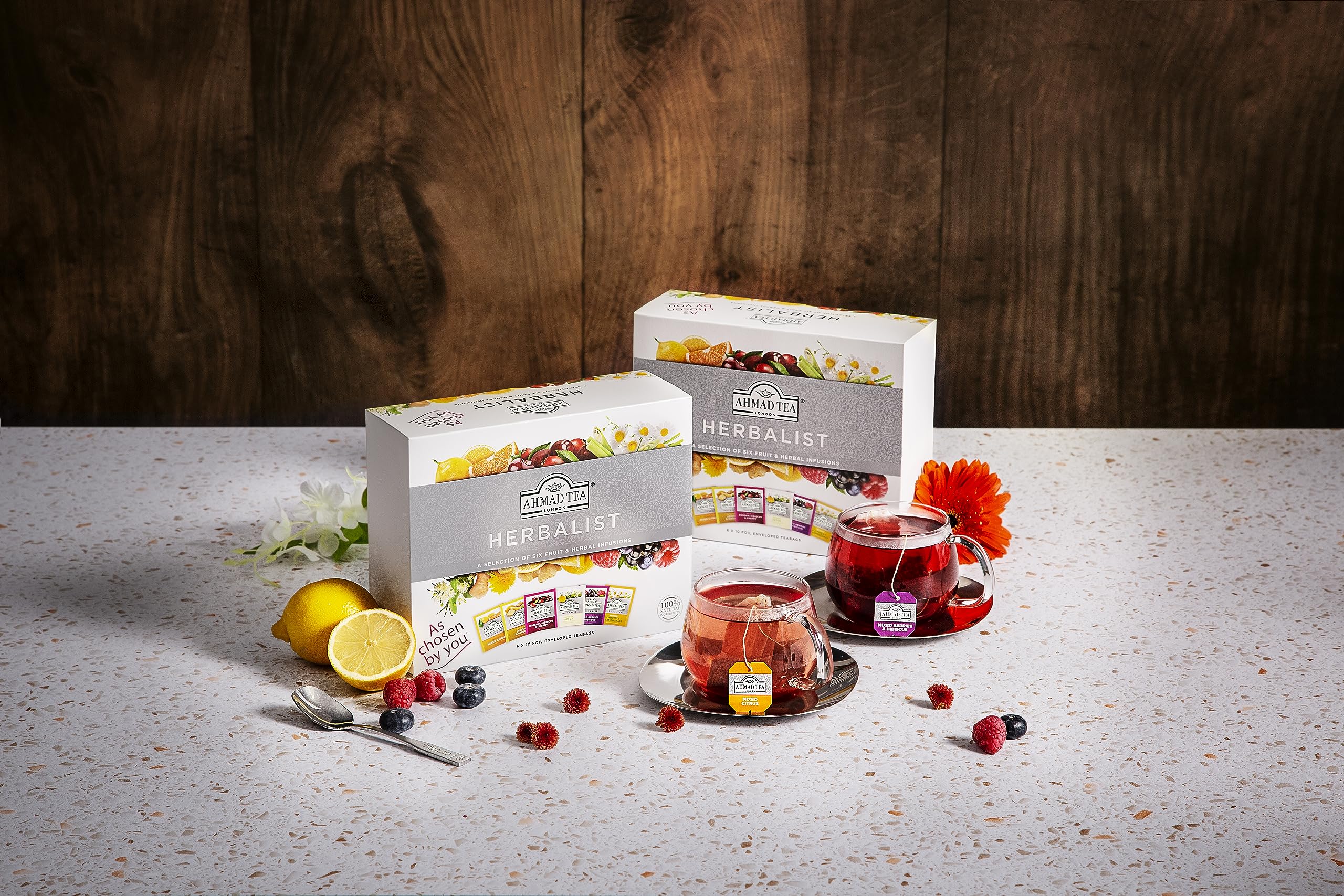 Ahmad Tea Detox lively herbal blend to enjoy throughout the day.