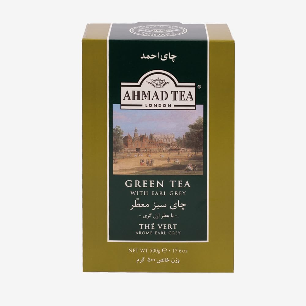 Ahmad Tea Earl Grey loose tea 500g with brisk bergamot aroma for afternoon sips.