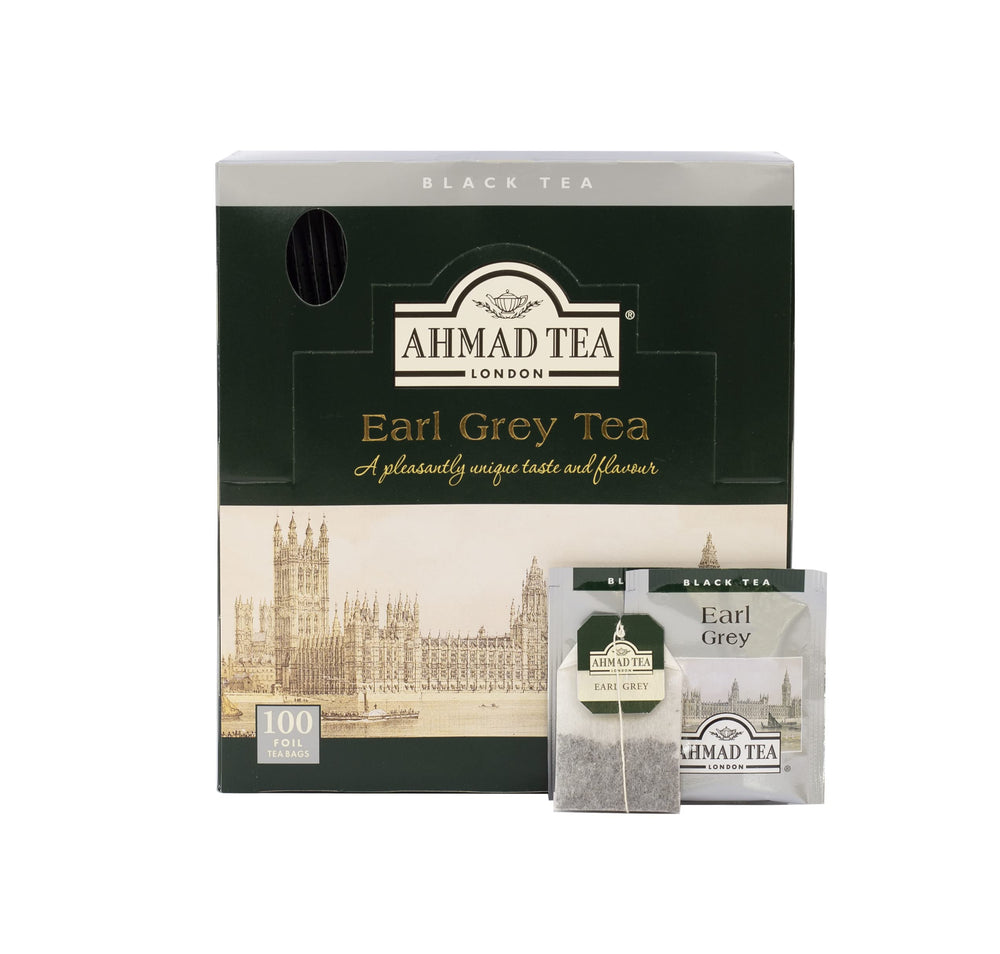 Ahmad Tea Earl Grey mug with lemon slice showcasing citrus lift
