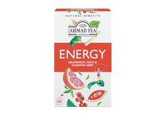 Ahmad Tea Energy cup steeping for a refreshing caffeine boost.