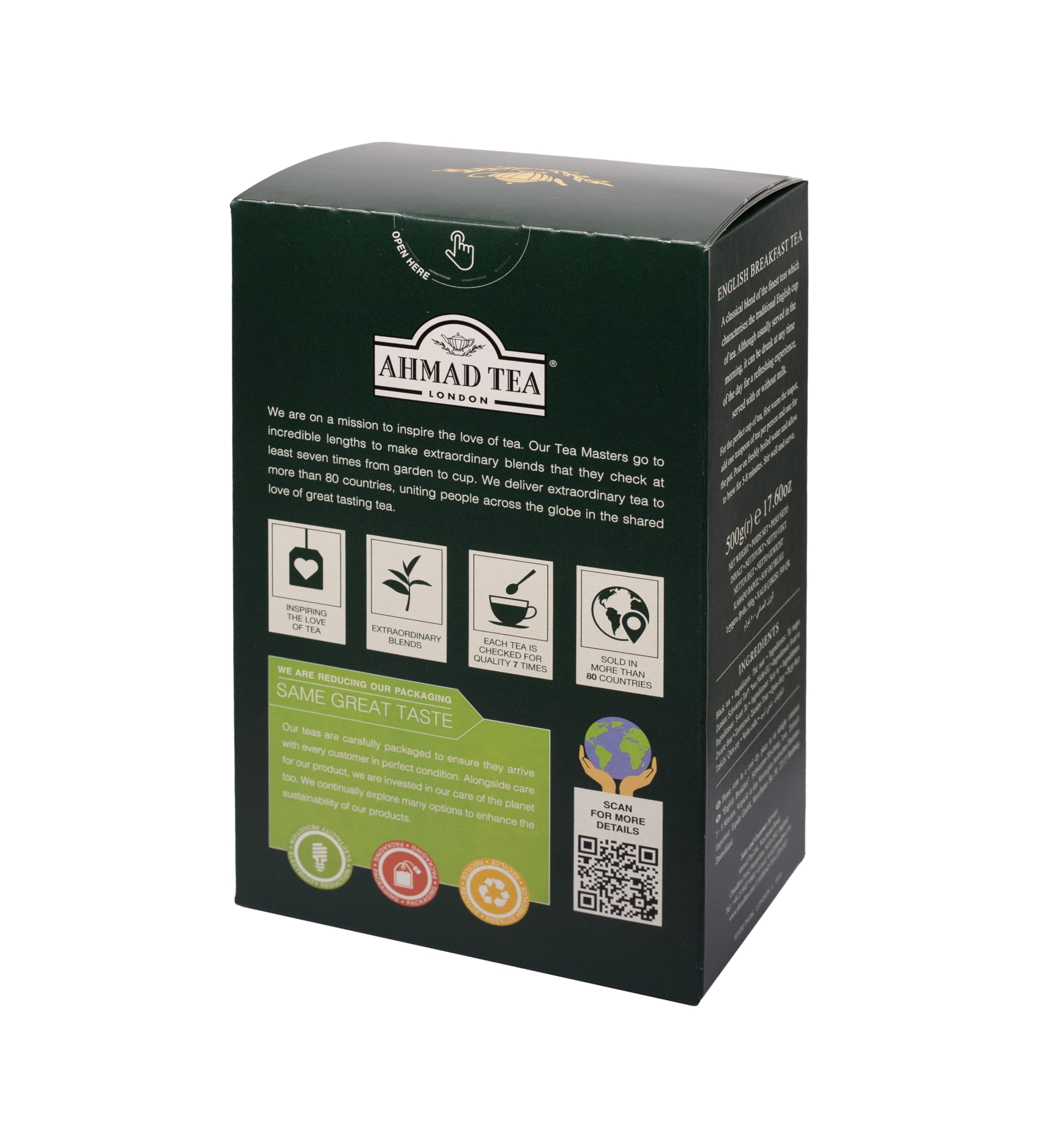 Ahmad Tea English Breakfast 500g loose leaves suitable for daily brewing.