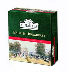 Ahmad Tea English Breakfast tea box packaging showcasing premium blend.
